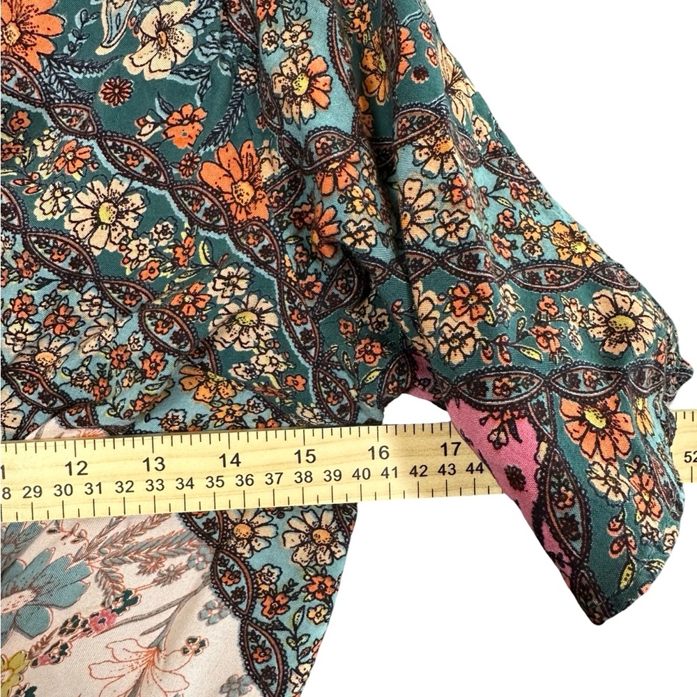 Angie Dress Cottagecore Patchwork Floral Indie Feminine Fairy Faux Wrap Boho - Picture 7 of 9